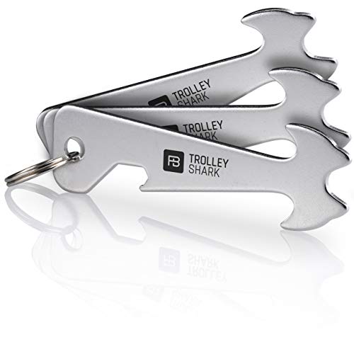 FABACH 3 TROLLEY SHARK Einkaufswagenlöser Schlüsselanhänger - Abziehbarer Einkaufswagenchip, Einkaufschip für Einkaufswagen aus Edelstahl/Metall - Kein Steckenbleiben im Pfandschloss FABACH 3 TROLLEY SHARK Einkaufswagenlöser Schlüsselanhänger - Abziehbarer Einkaufswagenchip, Einkaufschip für Einkaufswagen aus Edelstahl/Metall - Kein Steckenbleiben im Pfandschloss von FABACH