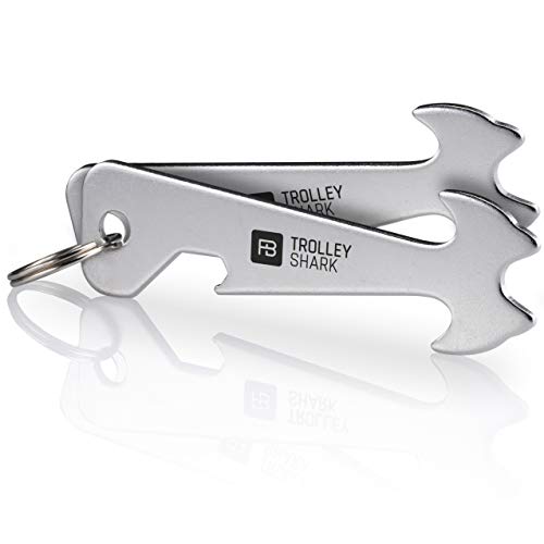 FABACH 2 TROLLEY SHARK Einkaufswagenlöser Schlüsselanhänger - Abziehbarer Einkaufswagenchip, Einkaufschip für Einkaufswagen aus Edelstahl/Metall - Kein Steckenbleiben im Pfandschloss FABACH 2 TROLLEY SHARK Einkaufswagenlöser Schlüsselanhänger - Abziehbarer Einkaufswagenchip, Einkaufschip für Einkaufswagen aus Edelstahl/Metall - Kein Steckenbleiben im Pfandschloss von FABACH