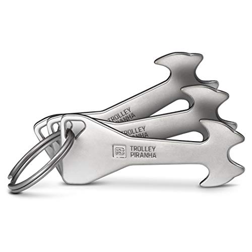 FABACH 3 Trolley Piranha Einkaufswagenlöser aus Metall in Silber - Einkaufswagenchip Schlüsselanhänger - Einkaufschip für Einkaufswagen - Chip abziehbar, Kein Steckenbleiben im Pfandschloss FABACH 3 Trolley Piranha Einkaufswagenlöser aus Metall in Silber - Einkaufswagenchip Schlüsselanhänger - Einkaufschip für Einkaufswagen - Chip abziehbar, Kein Steckenbleiben im Pfandschloss von FABACH