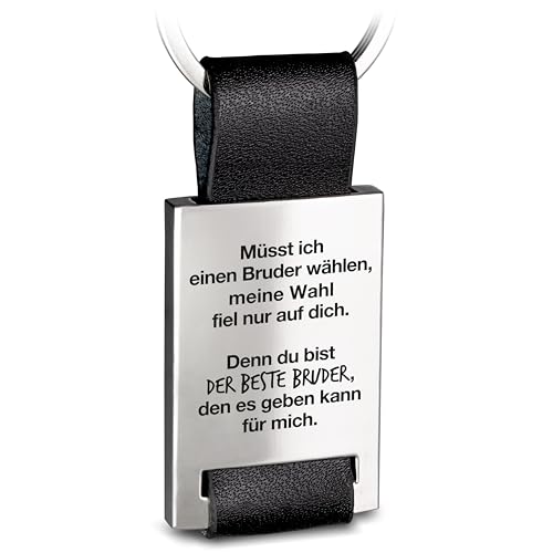 FABACH Bruder Schlüsselanhänger mit Gravur aus Leder - Bester Bruder Schlüsselanhänger für Geschwister - Bruder Geschenk -Schlüsselanhänger Bruder Geschenke- Müsst ich einen Bruder wählen FABACH Bruder Schlüsselanhänger mit Gravur aus Leder - Bester Bruder Schlüsselanhänger für Geschwister - Bruder Geschenk -Schlüsselanhänger Bruder Geschenke- Müsst ich einen Bruder wählen von FABACH
