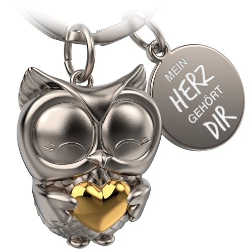FABACH Eule Schlüsselanhänger Owly mit Herz und Gravur - Süßer Schlüsselanhänger Eule - Freundschaft und Liebe Glücksbringer aus Metall für Frauen - Mein Herz gehört dir FABACH Eule Schlüsselanhänger Owly mit Herz und Gravur - Süßer Schlüsselanhänger Eule - Freundschaft und Liebe Glücksbringer aus Metall für Frauen - Mein Herz gehört dir von FABACH