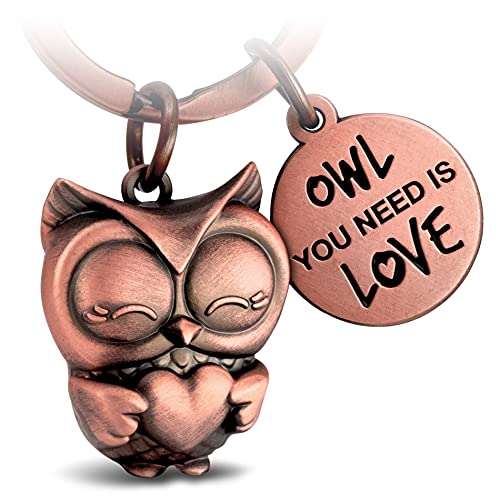 FABACH Eule Schlüsselanhänger Owly mit Herz und Gravur - Süßer Schlüsselanhänger Eule - Freundschaft und Liebe Glücksbringer aus Metall für Frauen - Owl you need is Love FABACH Eule Schlüsselanhänger Owly mit Herz und Gravur - Süßer Schlüsselanhänger Eule - Freundschaft und Liebe Glücksbringer aus Metall für Frauen - Owl you need is Love von FABACH