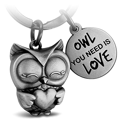 FABACH Eule Schlüsselanhänger Owly mit Herz und Gravur - Süßer Schlüsselanhänger Eule - Freundschaft und Liebe Glücksbringer aus Metall für Frauen - Owl you need is Love FABACH Eule Schlüsselanhänger Owly mit Herz und Gravur - Süßer Schlüsselanhänger Eule - Freundschaft und Liebe Glücksbringer aus Metall für Frauen - Owl you need is Love von FABACH