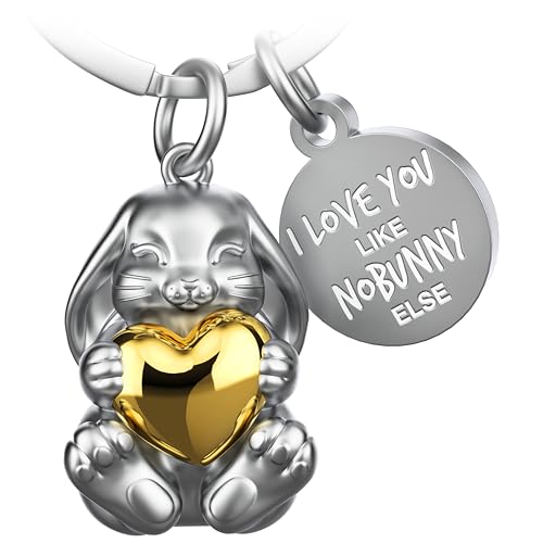 FABACH Hase Schlüsselanhänger Bunny mit Herz - Glücksbringer Hase Geschenke Freundin - Partner Geschenke Liebe Schlüsselanhänger Paare Jahrestag - I love you like nobunny else FABACH Hase Schlüsselanhänger Bunny mit Herz - Glücksbringer Hase Geschenke Freundin - Partner Geschenke Liebe Schlüsselanhänger Paare Jahrestag - I love you like nobunny else von FABACH