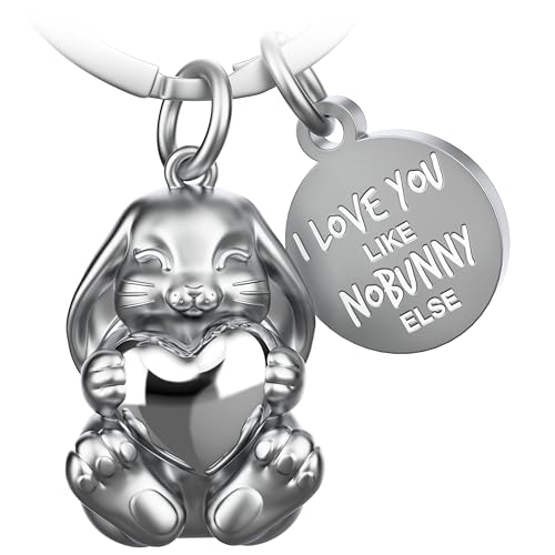 FABACH Hase Schlüsselanhänger Bunny mit Herz - Glücksbringer Hase Geschenke Freundin - Partner Geschenke Liebe Schlüsselanhänger Paare Jahrestag - I love you like nobunny else FABACH Hase Schlüsselanhänger Bunny mit Herz - Glücksbringer Hase Geschenke Freundin - Partner Geschenke Liebe Schlüsselanhänger Paare Jahrestag - I love you like nobunny else von FABACH