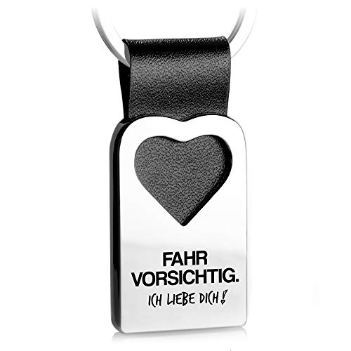 FABACH Herz Schlüsselanhänger mit Gravur aus Leder - Auto Glücksbringer Anhänger für Ihren Lieblingsmensch - Fahr vorsichtig Ich liebe dich FABACH Herz Schlüsselanhänger mit Gravur aus Leder - Auto Glücksbringer Anhänger für Ihren Lieblingsmensch - Fahr vorsichtig Ich liebe dich von FABACH