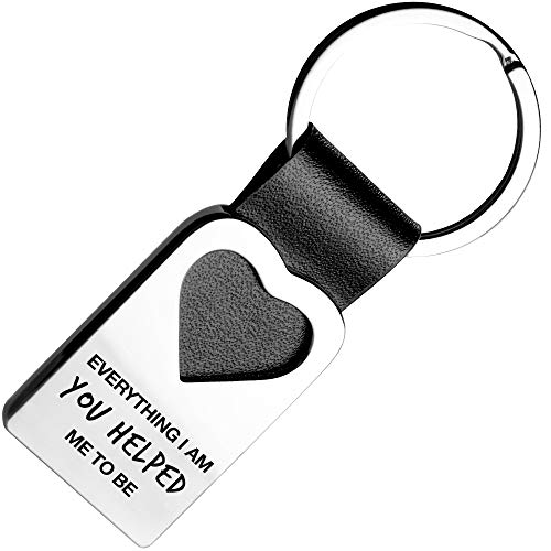 FABACH Herz Schlüsselanhänger mit Gravur aus Leder - Vater oder Mutter Geschenk Anhänger für Vatertag, Muttertag und Geburtstag - Everything I am you helped me to be FABACH Herz Schlüsselanhänger mit Gravur aus Leder - Vater oder Mutter Geschenk Anhänger für Vatertag, Muttertag und Geburtstag - Everything I am you helped me to be von FABACH