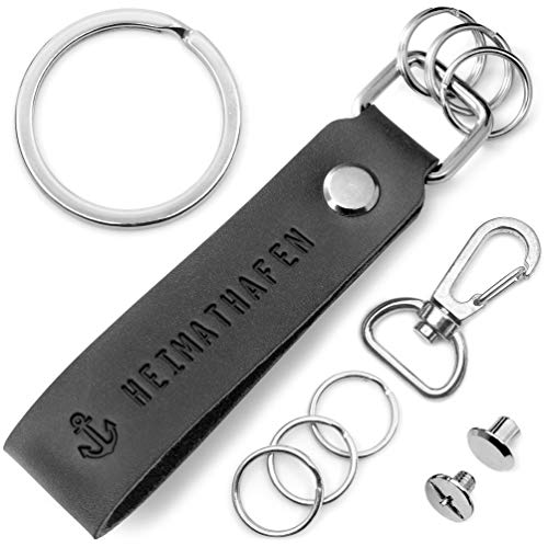 FABACH Leder Schlüsselanhänger mit wechselbarem Schlüsselring in Geschenkbox - Haus Schlüssel Anhänger für Schlüsselbund der Wohnung und Hausschlüssel - Heimathafen FABACH Leder Schlüsselanhänger mit wechselbarem Schlüsselring in Geschenkbox - Haus Schlüssel Anhänger für Schlüsselbund der Wohnung und Hausschlüssel - Heimathafen von FABACH