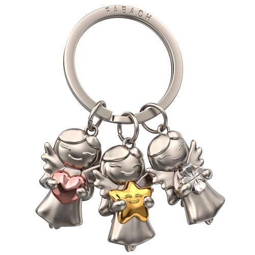 FABACH Schutzengel Schlüsselanhänger 3 Stars - Engel Glücksbringer Schlüsselanhänger Liebe - Geschenk Schutzengel Glücksbringer - Engel Auto Schlüsselanhänger Schutzengel aus Metall FABACH Schutzengel Schlüsselanhänger 3 Stars - Engel Glücksbringer Schlüsselanhänger Liebe - Geschenk Schutzengel Glücksbringer - Engel Auto Schlüsselanhänger Schutzengel aus Metall von FABACH