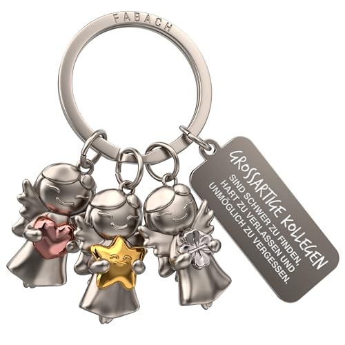 FABACH Schutzengel Schlüsselanhänger 3 Stars mit Gravur - Abschied Schlüsselanhänger Kollegin Abschiedsgeschenk - Arbeitskollegin Geschenk Kollegen - Schlüsselanhänger für Kollegin mit Herz FABACH Schutzengel Schlüsselanhänger 3 Stars mit Gravur - Abschied Schlüsselanhänger Kollegin Abschiedsgeschenk - Arbeitskollegin Geschenk Kollegen - Schlüsselanhänger für Kollegin mit Herz von FABACH
