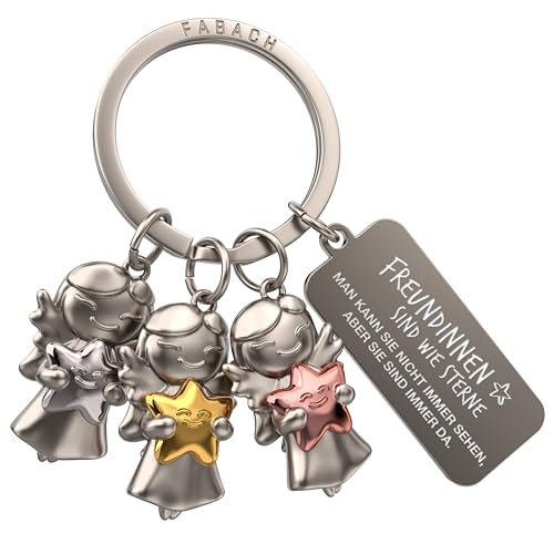 FABACH Schutzengel Schlüsselanhänger 3 Stars mit Gravur - Schutzengel Beste Freundin Geschenke - Beste Freundinnen Geschenk Engel Glücksbringer Beste Freundin - Freundinnen sind wie Sterne FABACH Schutzengel Schlüsselanhänger 3 Stars mit Gravur - Schutzengel Beste Freundin Geschenke - Beste Freundinnen Geschenk Engel Glücksbringer Beste Freundin - Freundinnen sind wie Sterne von FABACH