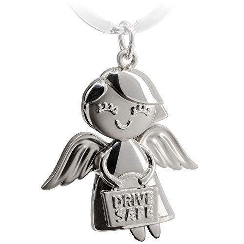FABACH Schutzengel Schlüsselanhänger Emmy mit Gravur Drive Safe - Süßer Engel Anhänger aus Metall - Geschenk Glücksbringer Auto Führerschein - Fahr vorsichtig Schlüsselanhänger FABACH Schutzengel Schlüsselanhänger Emmy mit Gravur Drive Safe - Süßer Engel Anhänger aus Metall - Geschenk Glücksbringer Auto Führerschein - Fahr vorsichtig Schlüsselanhänger von FABACH