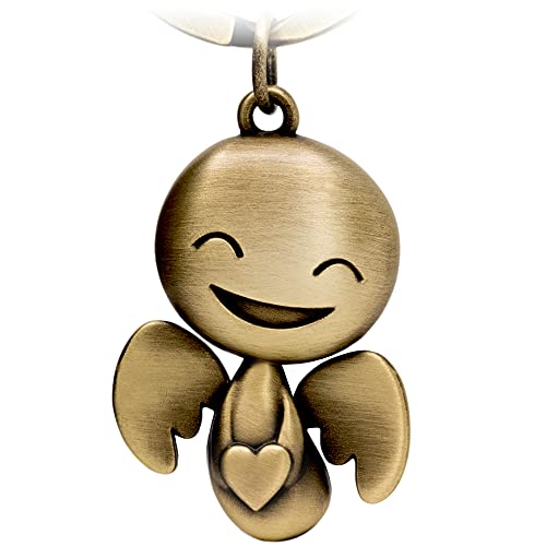 FABACH Schutzengel Schlüsselanhänger Happy mit Herz - Niedlicher Engel Anhänger aus Metall - Geschenk Glücksbringer Auto Partner - Fahr vorsichtig FABACH Schutzengel Schlüsselanhänger Happy mit Herz - Niedlicher Engel Anhänger aus Metall - Geschenk Glücksbringer Auto Partner - Fahr vorsichtig von FABACH