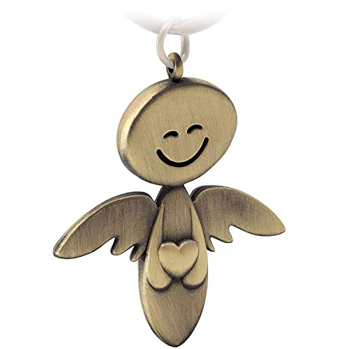 FABACH Schutzengel Schlüsselanhänger Smile mit Herz - Edler Engel Anhänger aus Metall in mattem Bronze - Geschenk Glücksbringer Auto Führerschein - Fahr vorsichtig FABACH Schutzengel Schlüsselanhänger Smile mit Herz - Edler Engel Anhänger aus Metall in mattem Bronze - Geschenk Glücksbringer Auto Führerschein - Fahr vorsichtig von FABACH