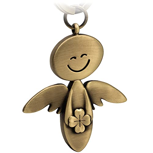 FABACH Schutzengel Schlüsselanhänger Smile mit Kleeblatt - Glücksengel aus Metall - Viel Erfolg Glücksbringer Auto Engel Anhänger - Geschenk Viel Glück FABACH Schutzengel Schlüsselanhänger Smile mit Kleeblatt - Glücksengel aus Metall - Viel Erfolg Glücksbringer Auto Engel Anhänger - Geschenk Viel Glück von FABACH