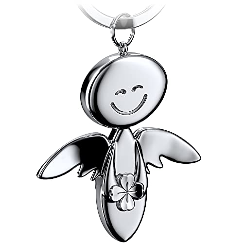 FABACH Schutzengel Schlüsselanhänger Smile mit Kleeblatt - Glücksengel aus Metall - Viel Erfolg Glücksbringer Auto Engel Anhänger - Geschenk Viel Glück FABACH Schutzengel Schlüsselanhänger Smile mit Kleeblatt - Glücksengel aus Metall - Viel Erfolg Glücksbringer Auto Engel Anhänger - Geschenk Viel Glück von FABACH
