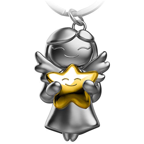 FABACH Schutzengel Schlüsselanhänger Star - Weihnachtsengel aus Metall - Weihnachten Schutzengel Glücksbringer - Süßer Engel Anhänger mit Stern als Geschenk für Freundin, Gold FABACH Schutzengel Schlüsselanhänger Star - Weihnachtsengel aus Metall - Weihnachten Schutzengel Glücksbringer - Süßer Engel Anhänger mit Stern als Geschenk für Freundin, Gold von FABACH