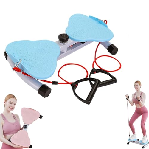 Twisting Waist Machine, Balance Board für Fußmassage und Gewichtsverlust, geräuschloses Aerobic Waist Twister Board mit Loop-Widerstandsband mit einer Gewichtskapazität von 220 Pfund(Blue) von FACAIDN