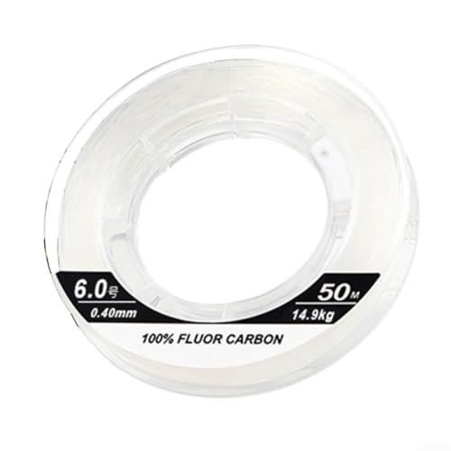 Effiziente Carbon-Fluorkohlenstoff-Angelschnur zum Fliegenangeln, Länge 50 m, Gewichtsbereich 5 5 62 3,2 kg (6,0) von FACAIIO