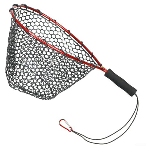 Faltbares Karpfenfischernetz, schnell trocknendes Silikon-Netz, leichtes Design (rot) von FACAIIO