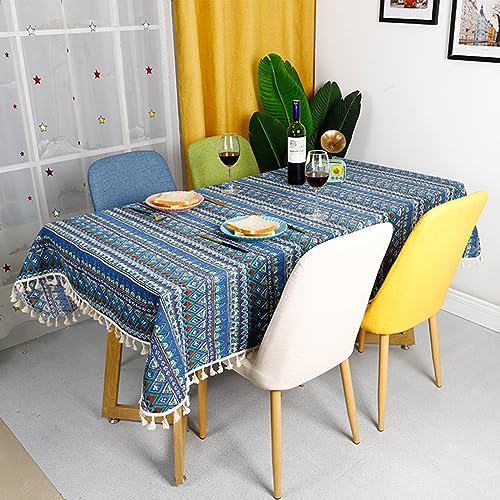 FACAITZQ Exquisite Tischdecke, 140 x 240 cm, rechteckige Tischdecke, Stoff ohne Baumwoll- und Leinenfalten, 100 % Polyester, waschbare und wiederverwendbare Küchentischdecke von FACAITZQ