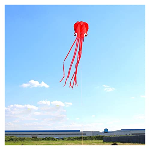 FACAITZQ Kite 3D 4M Großer Octopus-Drachen Outdoor-Spielzeug Park Einleiner-Drachen mit langem, Buntem Schwanzgriff, Stunt-Software, Power-Strand-Drachenspielzeug (Farbe: Rot) von FACAITZQ