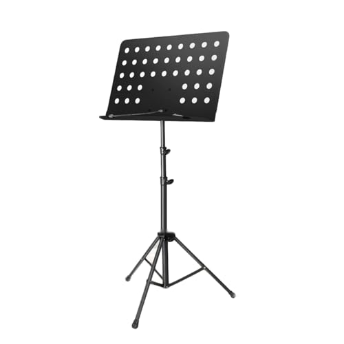 FACAITZQ Notenständer, tragbarer Faltbarer Notenständer, Bandnotenständer, geeignet für Orchester und Chor (Schwarz) (Schwarz) von FACAITZQ