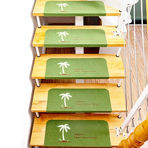 FACAITZQ Treppenstufen-Teppich, rutschfest, selbstklebend, Treppenpolster, Teppich-Treppenstufen, 70 x 22 cm, Matte mit leuchtendem Effekt, grün, 7 Stück Salad Storage containers for Fridge von FACAITZQ
