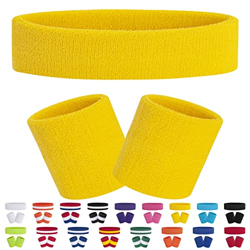 FACATH Gestreiftes Schweißband-Set Sport-Stirnband-Armband-Set Frottee-Armband Sportübungs-Basketball-Armband-Stirnbänder FACATH Gestreiftes Schweißband-Set Sport-Stirnband-Armband-Set Frottee-Armband Sportübungs-Basketball-Armband-Stirnbänder von FACATH