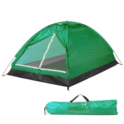 Campingzelt für 2 Personen, leicht, Garten, Sonnenschutz, Outdoor, Wandern, leichtes Camping-Zelt, Fiberglas-Stangen, zweilagige Tür (grün) von FACULX