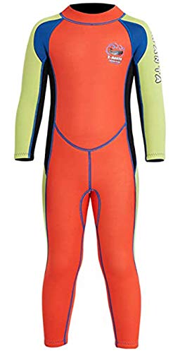 Kleinkind Jungen Einteiler Neoprenanzug 2.5MM Lang Wetsuit Schwimmanzug Sonnenschutz für Wassersport Diving Suit S von FAIRYRAIN