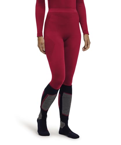 FALKE Damen Baselayer-Hose Warm Long W Ti Funktionsmaterial schnelltrocknend 1 Stück, Rot Red 8644, XS von FALKE