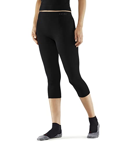 FALKE Damen Baselayer-Hose Wool-Tech Light 3/4 W TI Wolle Schnelltrocknend 1 Stück, Schwarz (Black 3000), XS von FALKE