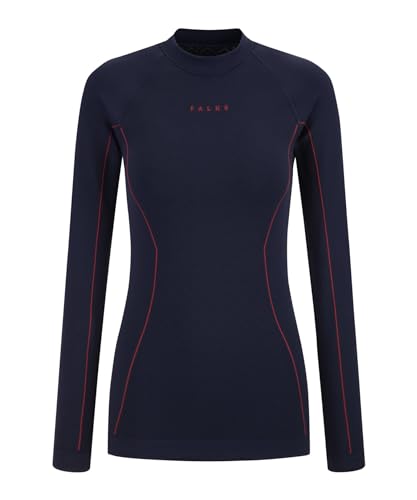 FALKE Damen Baselayer-Shirt Maximum Warm Round Neck W L/S SH Funktionsmaterial schnelltrocknend 1 Stück, Blau (Space Blue 6116) - Trend, S von FALKE