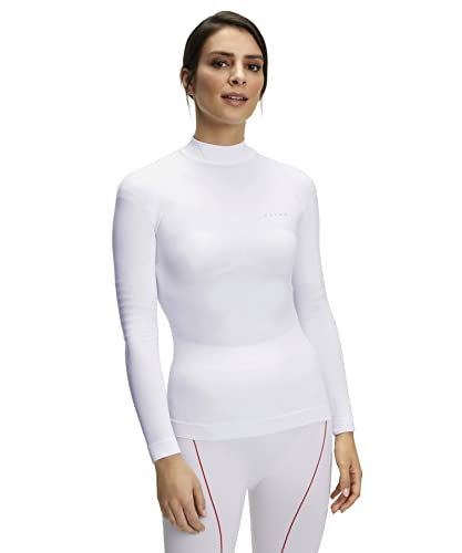FALKE Damen Baselayer-Shirt Warm High Neck W L/S SH Funktionsmaterial Schnelltrocknend 1 Stück, Weiß (White 2860), S von FALKE
