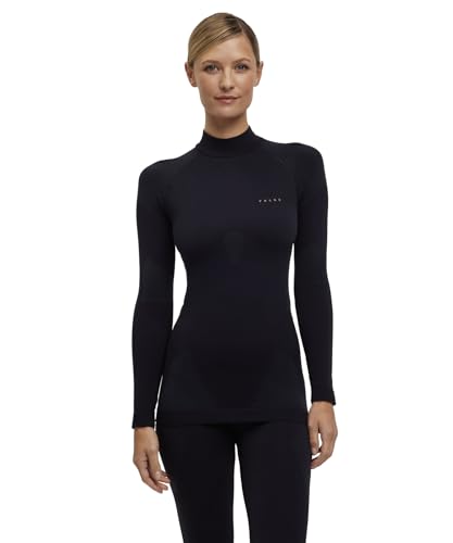 FALKE Damen Baselayer-Shirt Warm Turtleneck W L/S SH Funktionsmaterial schnelltrocknend 1 Stück, Schwarz (Black 3000) neu - umweltfreundlich, L von FALKE