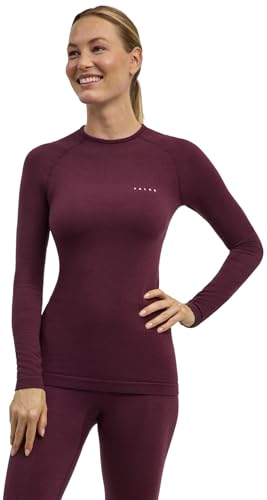 FALKE Damen Baselayer-Shirt Wool-Tech Protective W L/s Sh Wolle Funktionsmaterial schnelltrocknend 1 Stück, Rot Barolo 8526, L FALKE Damen Baselayer-Shirt Wool-Tech Protective W L/s Sh Wolle Funktionsmaterial schnelltrocknend 1 Stück, Rot Barolo 8526, L von FALKE