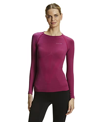 FALKE Damen Baselayer-Shirt Warm Round Neck W L/S SH Funktionsgarn schnelltrocknend 1 Stück, Lila (Radiant Orchid 8692), XL von FALKE