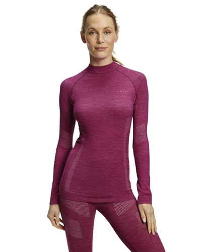 FALKE Damen Baselayer-Shirt Wool-Tech High Neck Trend W L/S SH Funktionsmaterial Wolle schnelltrocknend 1 Stück, Lila (Radiant Orchid 8692), S von FALKE