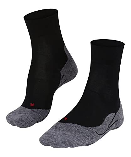 FALKE Damen Laufsocken RU4 Endurance Wool W SO Wolle Antiblasen 1 Paar, Schwarz (Black-Mix 3010), 37-38 von FALKE