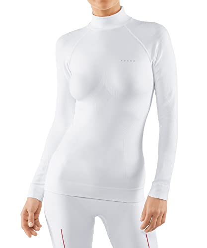 FALKE Damen Baselayer-Shirt Maximum Warm High Neck W L/S SH Funktionsmaterial Schnelltrocknend 1 Stück, Weiß (White 2860), S von FALKE