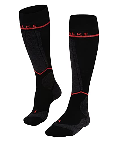 FALKE Damen Skisocken SK Energizing Wool W Kh Wolle Funktionsmaterial mit Kompression 1 Paar, Schwarz Black-Neon Red 3178, 35-38 FALKE Damen Skisocken SK Energizing Wool W Kh Wolle Funktionsmaterial mit Kompression 1 Paar, Schwarz Black-Neon Red 3178, 35-38 von FALKE
