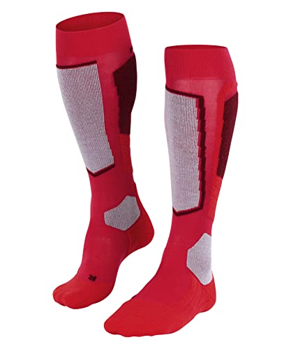 FALKE Damen Skisocken SK2 Intermediate Wool W KH Wolle warm dick 1 Paar, Rot (Rose 8680), 41-42 von FALKE