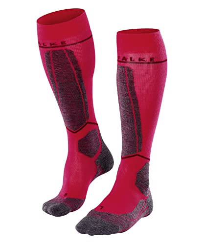 FALKE Damen Skisocken SK4 Energizing Light W KH Wolle mit Kompression 1 Paar, Rot (Rose 8564), 35-36 von FALKE