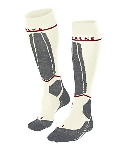 FALKE Damen Skisocken SK4 Energizing Light W Kh Wolle Funktionsmaterial mit Kompression 1 Paar, Weiß Off-White 2040, 39-40 von FALKE