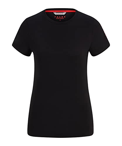 FALKE Damen T-Shirt CORE Logo Round Neck W S/S SH Lyocell Baumwolle feuchtigkeitsregulierend 1 Stück, Schwarz (Black 3008), XXL von FALKE
