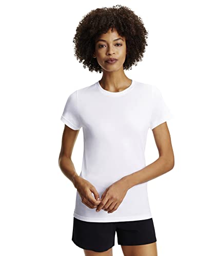 FALKE Damen T-Shirt CORE Logo Round Neck W S/S SH Lyocell Baumwolle feuchtigkeitsregulierend 1 Stück, Weiß (White 2860), XL von FALKE