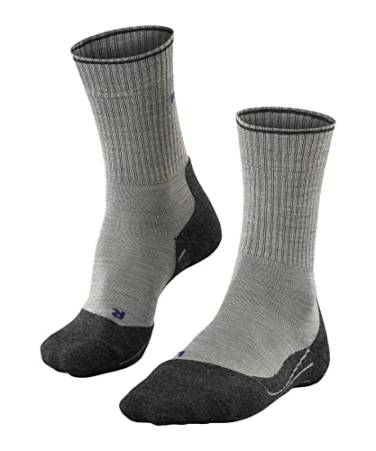 FALKE Herren Wandersocken TK2 Explore Wool Silk M So Wolle Funktionsmaterial antiblasen dick 1 Paar, Grau Light Grey 3400, 46-48 von FALKE