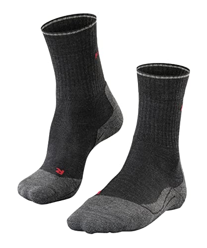 FALKE Damen Wandersocken TK2 Explore Wool Silk W SO Wolle antiblasen dick 1 Paar, Grau (Anthracite Melange 3080), 41-42 von FALKE