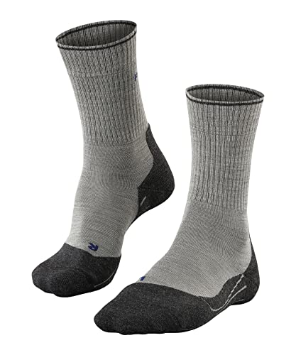 FALKE Damen Wandersocken TK2 Explore Wool Silk W SO Wolle antiblasen dick 1 Paar, Grau (Light Grey 3400), 35-36 von FALKE